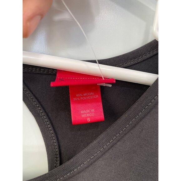 Daytrip Cutout Back Long Sleeve Mini Dress Womens S Crewneck Gray Minimalist NEW - Picture 5 of 9